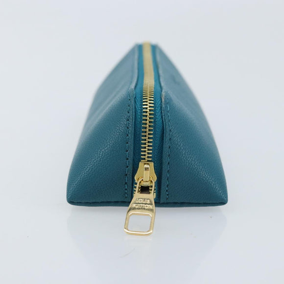 LOUIS VUITTON Trousse Elizabeth Pen Case Leather Blue LV Auth AMZ109A