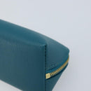 LOUIS VUITTON Trousse Elizabeth Pen Case Leather Blue LV Auth AMZ109A-8