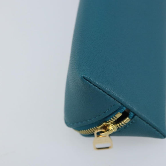 LOUIS VUITTON Trousse Elizabeth Pen Case Leather Blue LV Auth AMZ109A