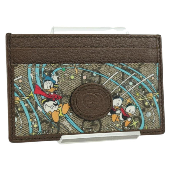 GUCCI GG Supreme GUCCIxDisney Card Case PVC Beige 647942 Auth AMZ111M