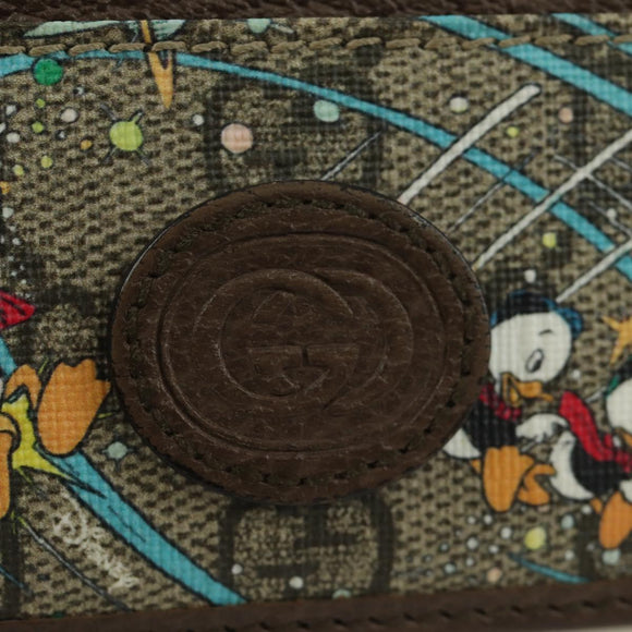 GUCCI GG Supreme GUCCIxDisney Card Case PVC Beige 647942 Auth AMZ111M