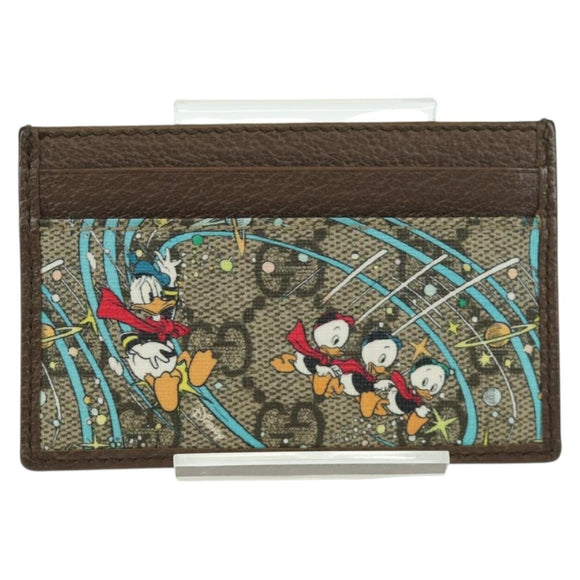GUCCI GG Supreme GUCCIxDisney Card Case PVC Beige 647942 Auth AMZ111M