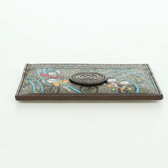 GUCCI GG Supreme GUCCIxDisney Card Case PVC Beige 647942 Auth AMZ111M