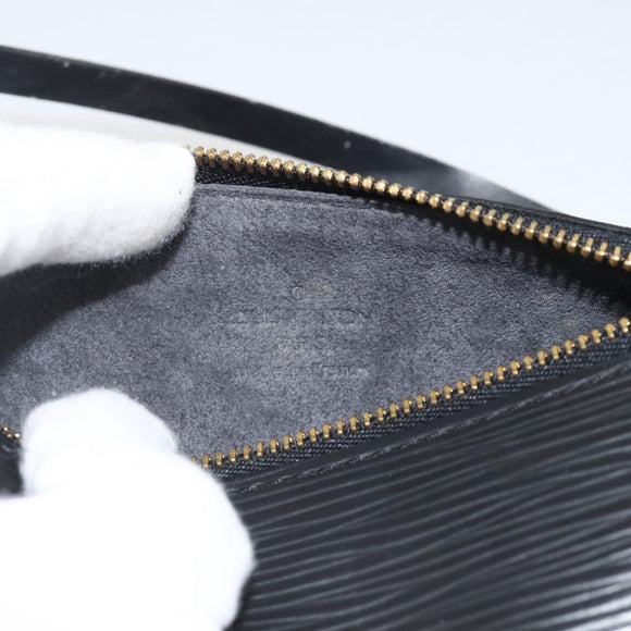 LOUIS VUITTON Epi Soufflot Pouch Black LV Auth AMZ126