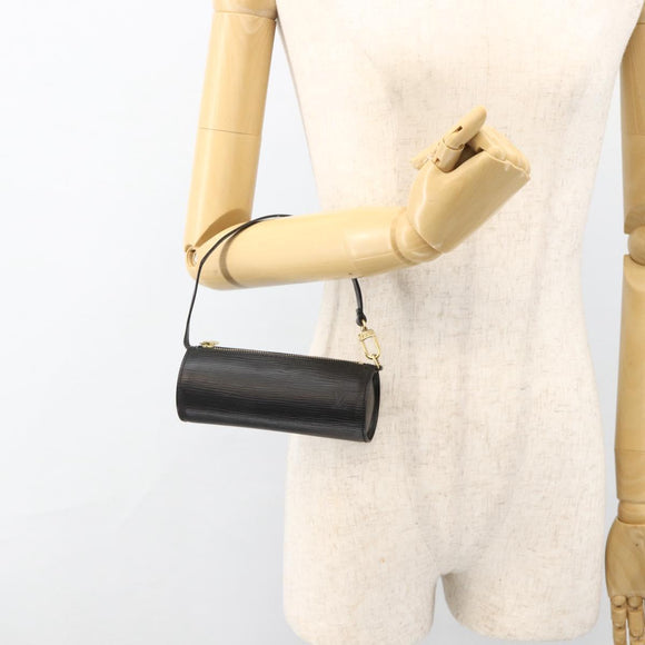 LOUIS VUITTON Epi Soufflot Pouch Black LV Auth AMZ126