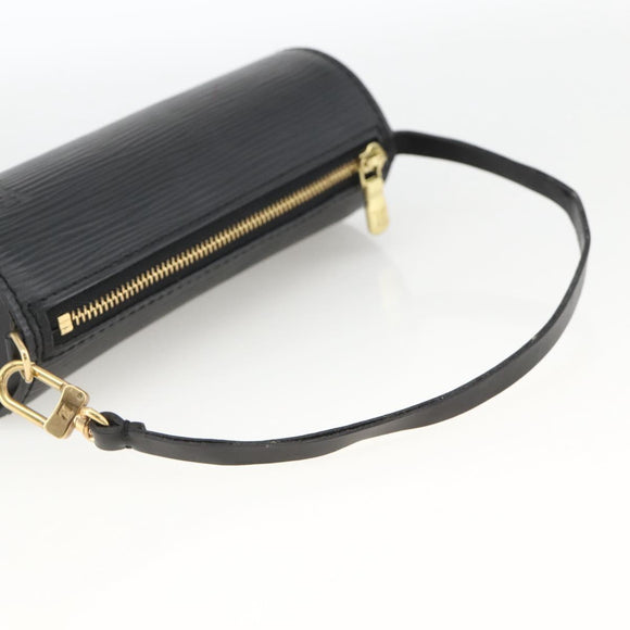 LOUIS VUITTON Epi Soufflot Pouch Black LV Auth AMZ126
