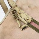 GUCCI GG Canvas Sherry Line Tote Bag Pink Gold Auth AMZ129-18