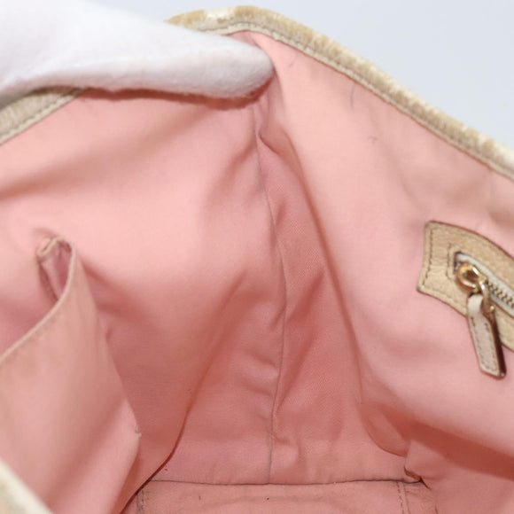 GUCCI GG Canvas Sherry Line Tote Bag Pink Gold Auth AMZ129
