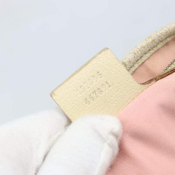 GUCCI GG Canvas Sherry Line Tote Bag Pink Gold Auth AMZ129