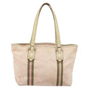 GUCCI GG Canvas Sherry Line Tote Bag Pink Gold Auth AMZ129-2