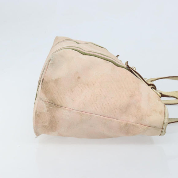 GUCCI GG Canvas Sherry Line Tote Bag Pink Gold Auth AMZ129