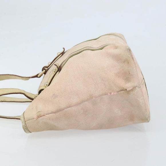 GUCCI GG Canvas Sherry Line Tote Bag Pink Gold Auth AMZ129
