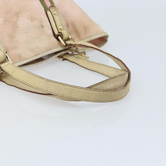 GUCCI GG Canvas Sherry Line Tote Bag Pink Gold Auth AMZ129