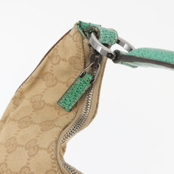 GUCCI GG Canvas Shoulder Bag Beige 124358 Auth AMZ130