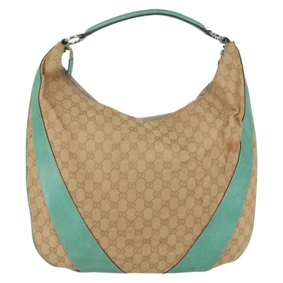 GUCCI GG Canvas Shoulder Bag Beige 124358 Auth AMZ130