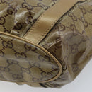 GUCCI GG Crystal Abbey Hand Bag Coated Canvas Beige Gold 211983 Auth AMZ131-15