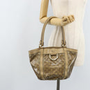 GUCCI GG Crystal Abbey Hand Bag Coated Canvas Beige Gold 211983 Auth AMZ131-22