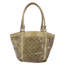 GUCCI GG Crystal Abbey Hand Bag Coated Canvas Beige Gold 211983 Auth AMZ131-2