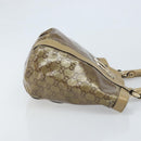 GUCCI GG Crystal Abbey Hand Bag Coated Canvas Beige Gold 211983 Auth AMZ131-3