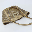 GUCCI GG Crystal Abbey Hand Bag Coated Canvas Beige Gold 211983 Auth AMZ131-6