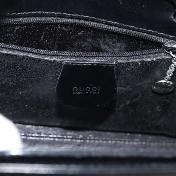 GUCCI Hand Bag Vinyl Black 000 2058 0548 5 Auth AMZ133