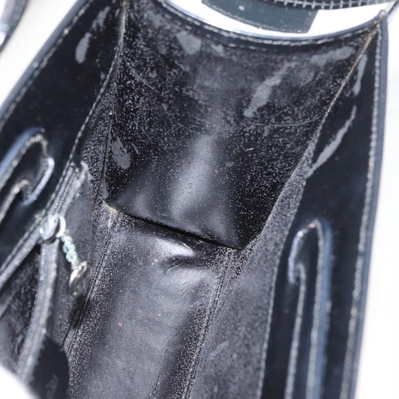 GUCCI Hand Bag Vinyl Black 000 2058 0548 5 Auth AMZ133