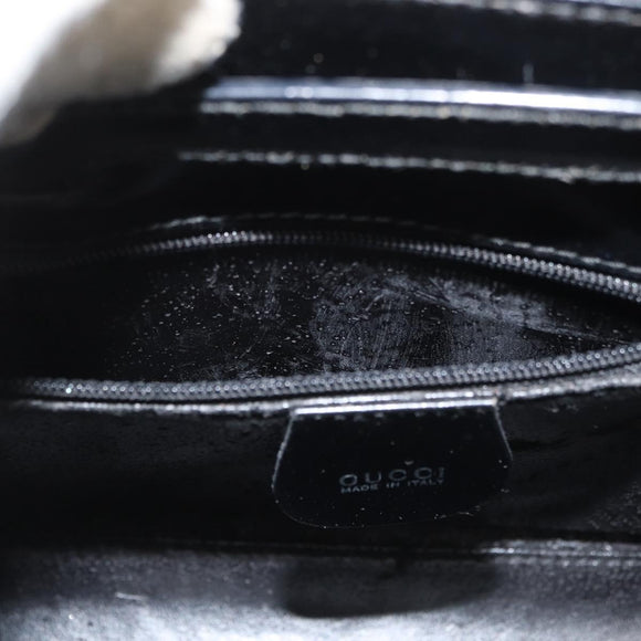 GUCCI Hand Bag Vinyl Black 000 2058 0548 5 Auth AMZ133