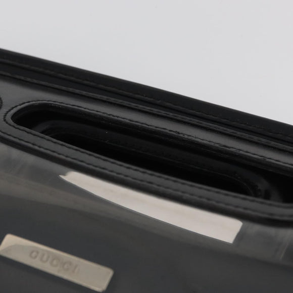 GUCCI Hand Bag Vinyl Black 000 2058 0548 5 Auth AMZ133
