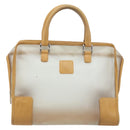 LOEWE Amazona 32 Hand Bag Vinyl Clear Silver Auth AMZ137-13