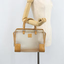 LOEWE Amazona 32 Hand Bag Vinyl Clear Silver Auth AMZ137-25