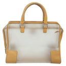 LOEWE Amazona 32 Hand Bag Vinyl Clear Silver Auth AMZ137-2