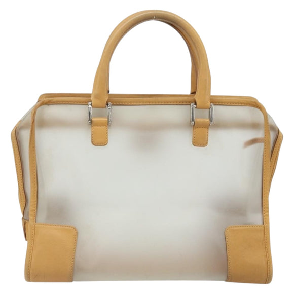 LOEWE Amazona 32 Hand Bag Vinyl Clear Silver Auth AMZ137