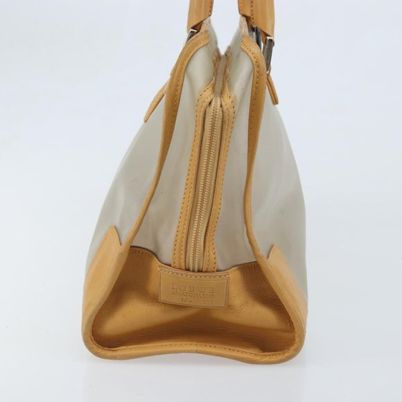 LOEWE Amazona 32 Hand Bag Vinyl Clear Silver Auth AMZ137
