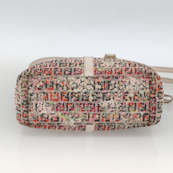 FENDI Zucchino Canvas Hand Bag 2way Multicolor Gold Auth AMZ138A