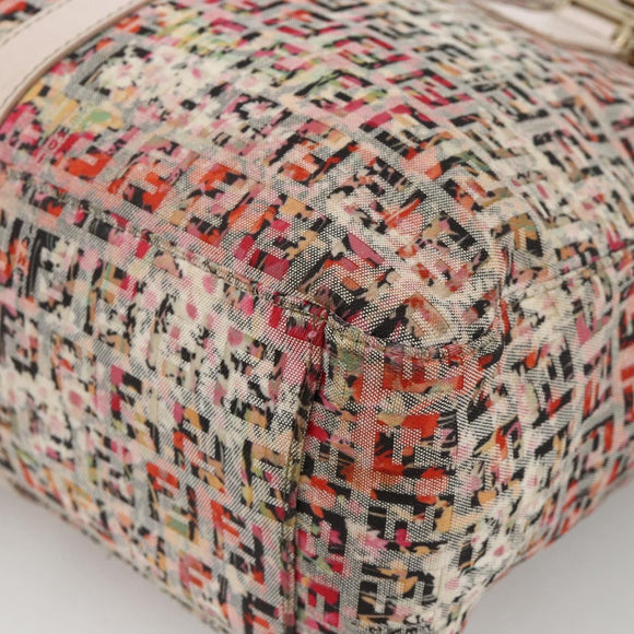 FENDI Zucchino Canvas Hand Bag 2way Multicolor Gold Auth AMZ138A
