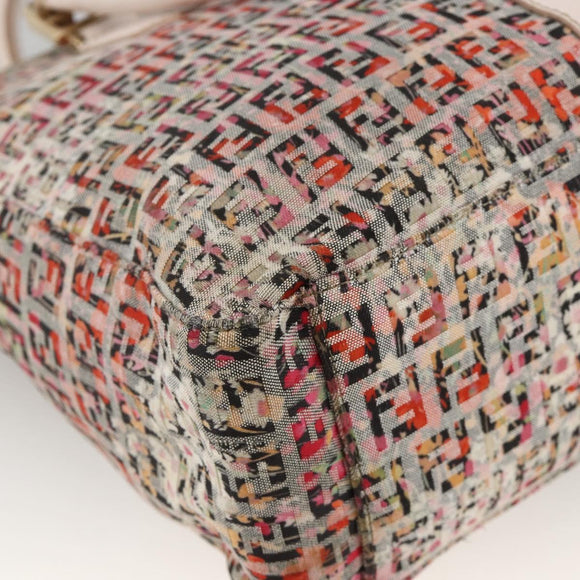 FENDI Zucchino Canvas Hand Bag 2way Multicolor Gold Auth AMZ138A