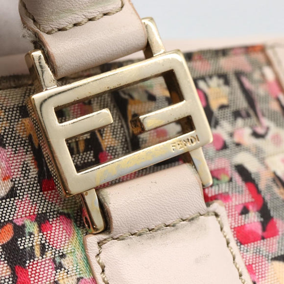 FENDI Zucchino Canvas Hand Bag 2way Multicolor Gold Auth AMZ138A