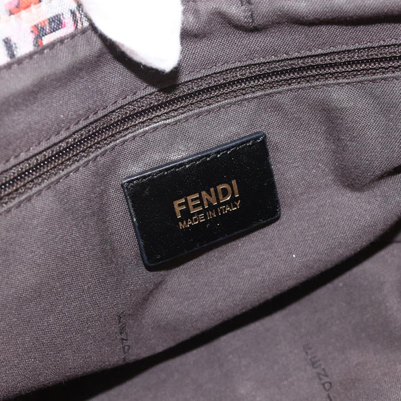 FENDI Zucchino Canvas Hand Bag 2way Multicolor Gold Auth AMZ138A