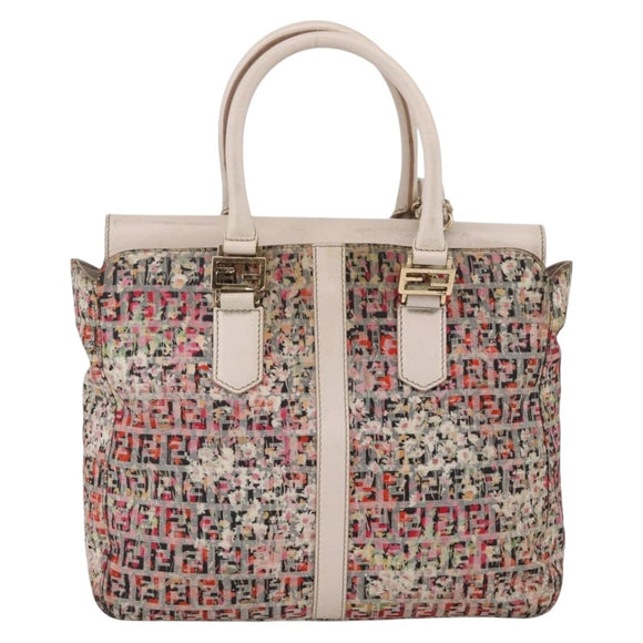 FENDI Zucchino Canvas Hand Bag 2way Multicolor Gold Auth AMZ138A