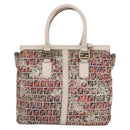 FENDI Zucchino Canvas Hand Bag 2way Multicolor Gold Auth AMZ138A-2