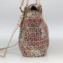 FENDI Zucchino Canvas Hand Bag 2way Multicolor Gold Auth AMZ138A-4