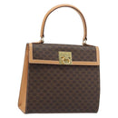 CELINE Macadam Canvas Hand Bag PVC Leather Brown Gold Auth AMZ142A-1