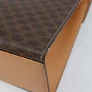 CELINE Macadam Canvas Hand Bag PVC Leather Brown Gold Auth AMZ142A-12
