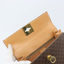 CELINE Macadam Canvas Hand Bag PVC Leather Brown Gold Auth AMZ142A-15