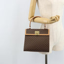 CELINE Macadam Canvas Hand Bag PVC Leather Brown Gold Auth AMZ142A-22