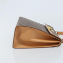 CELINE Macadam Canvas Handtasche PVC Leder Braun Gold Auth AMZ142A-3