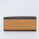 CELINE Macadam Canvas Handtasche PVC Leder Braun Gold Auth AMZ142A-5