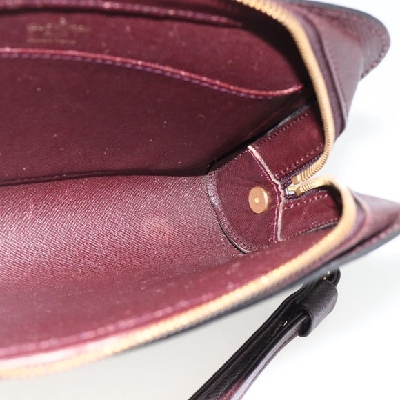 LOUIS VUITTON Taiga Baikal Clutch Bag Acajou M30186 LV Auth AMZ144