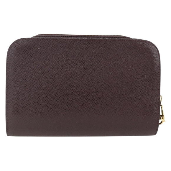 LOUIS VUITTON Taiga Baikal Clutch Bag Acajou M30186 LV Auth AMZ144