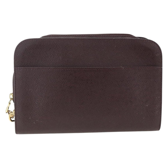 LOUIS VUITTON Taiga Baikal Clutch Bag Acajou M30186 LV Auth AMZ144